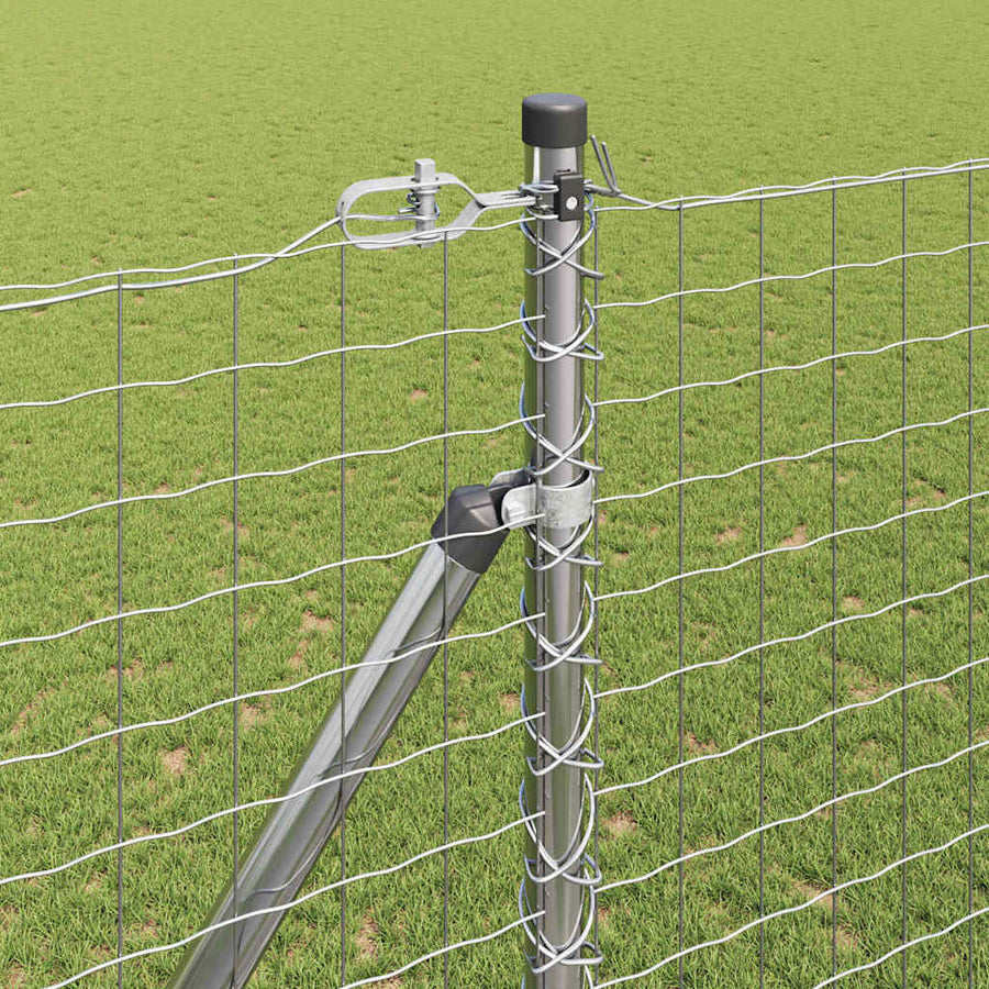 Hek met Paal Zilver 1,6 x 10 m Staal