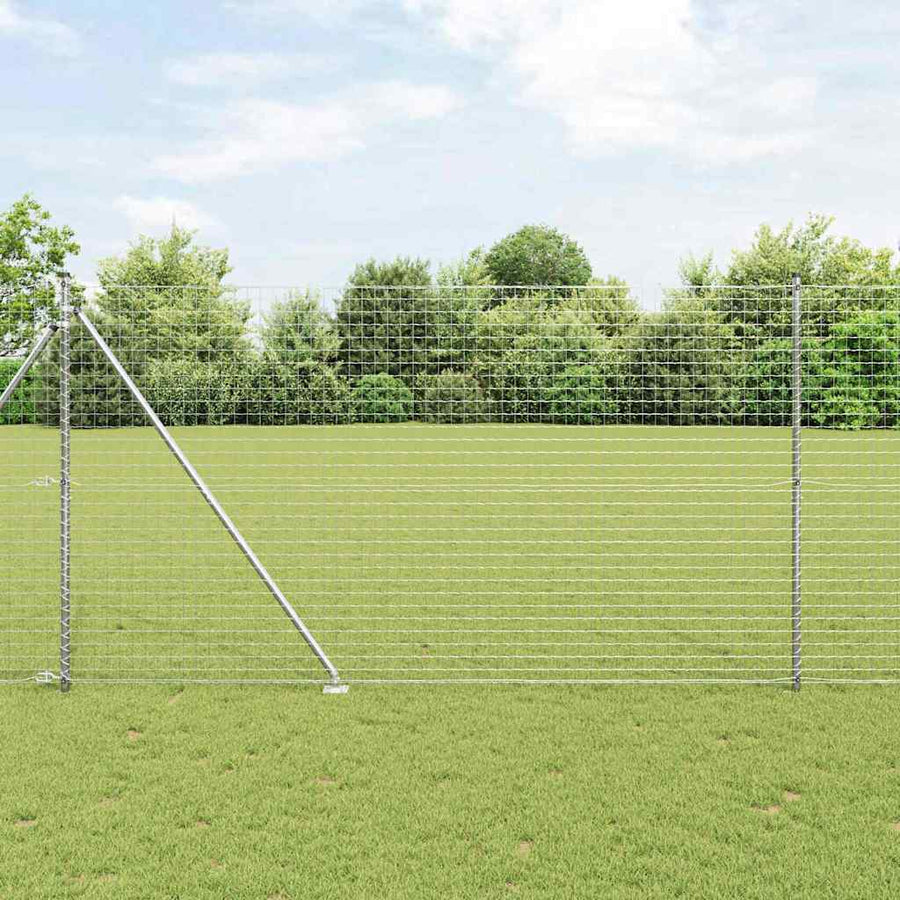 Hek met Paal Zilver 1,6 x 10 m Staal