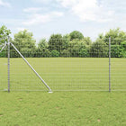 Fence with Post Silver 1.2 x 10 m Steel