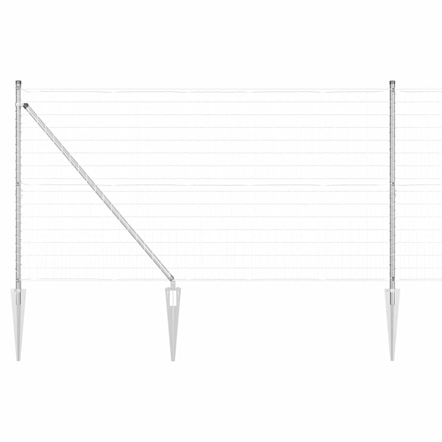Hek met Paal Zilver 1,2 x 10 m Staal