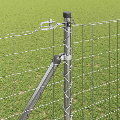 Hek met Paal Zilver 1,5 x 10 m Staal