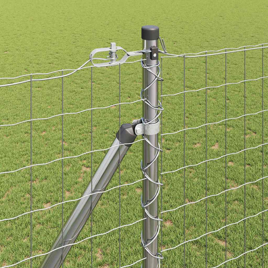 Hek met Paal Zilver 1,5 x 10 m Staal