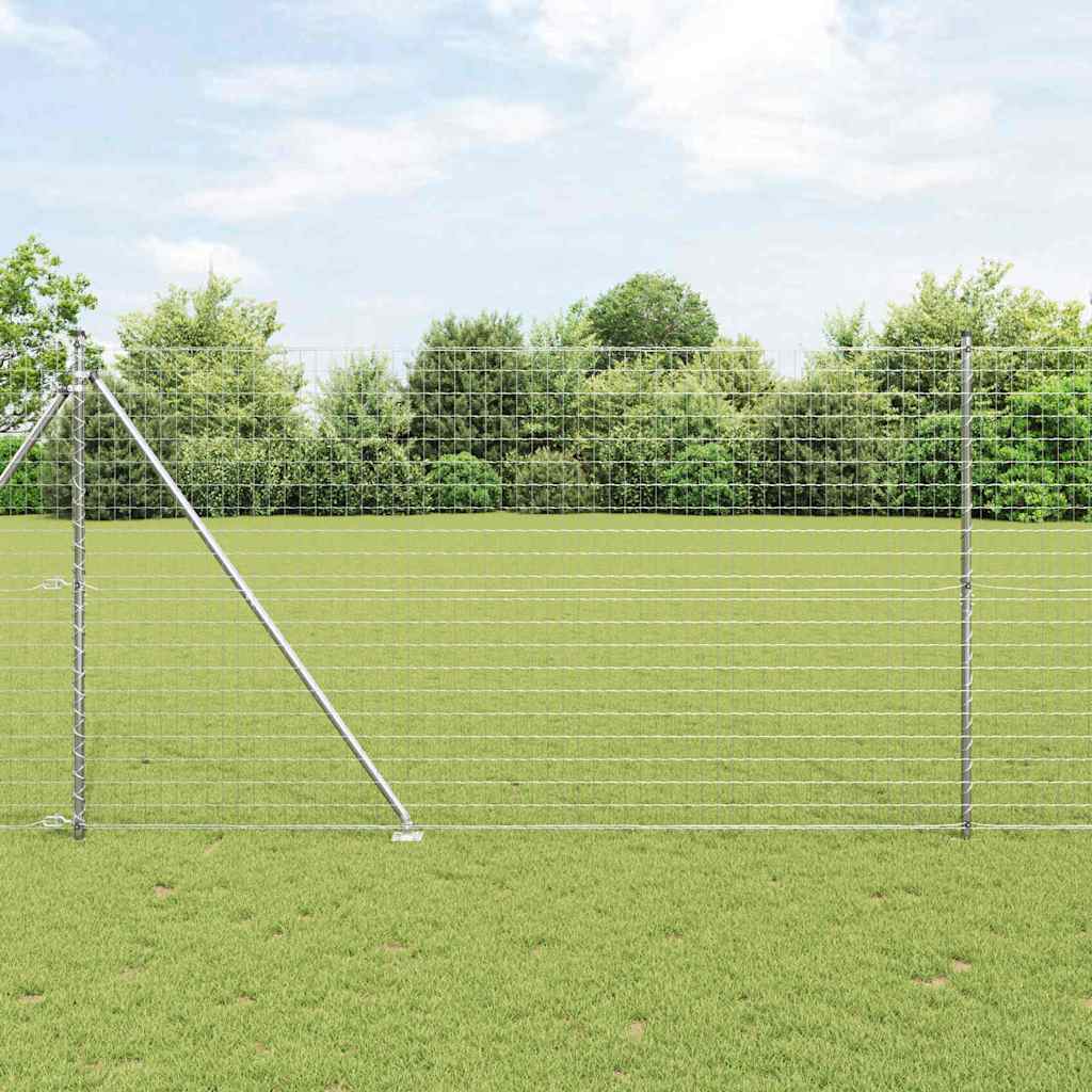 Hek met Paal Zilver 1,5 x 10 m Staal
