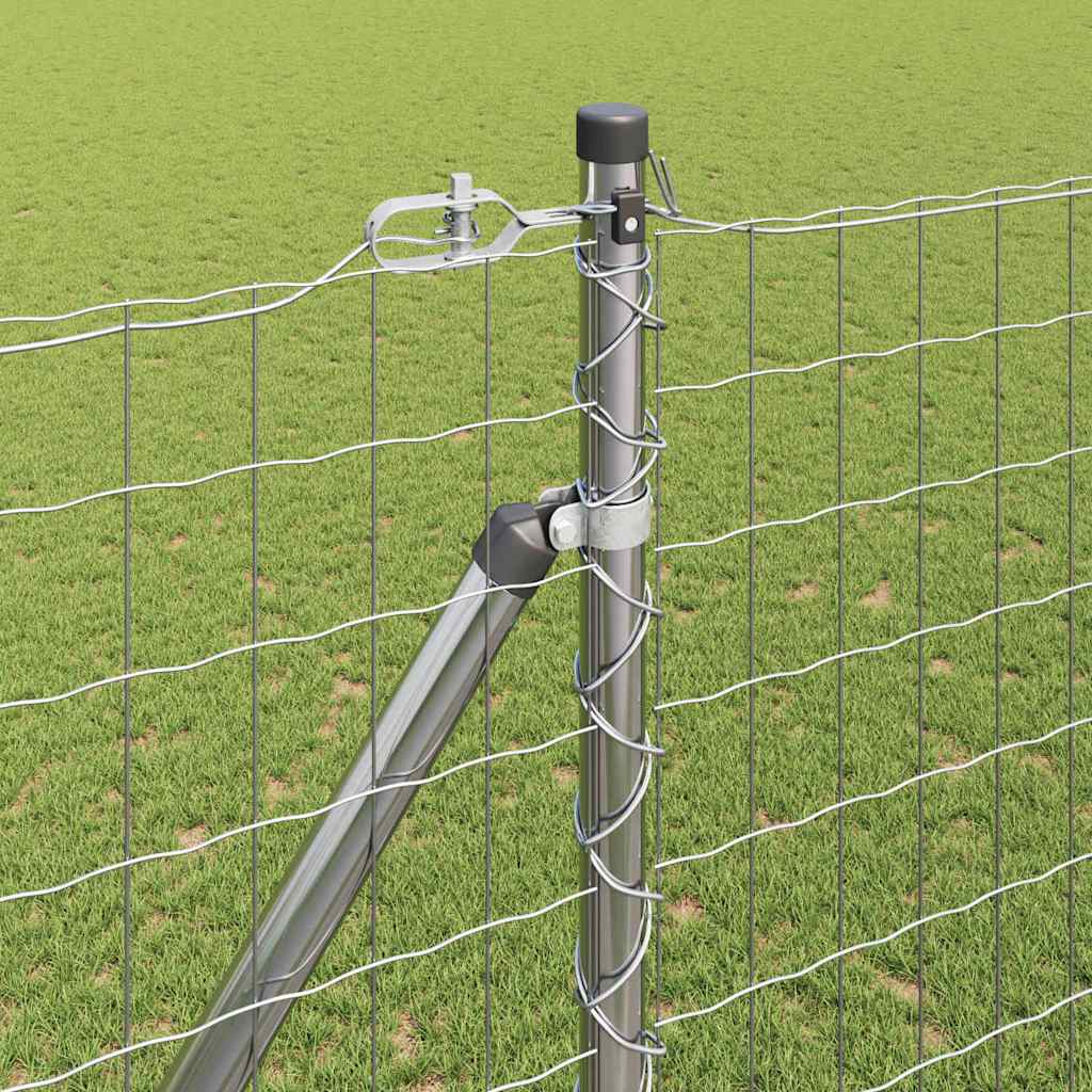 Hek met Paal Zilver 1,6 x 10 m Staal