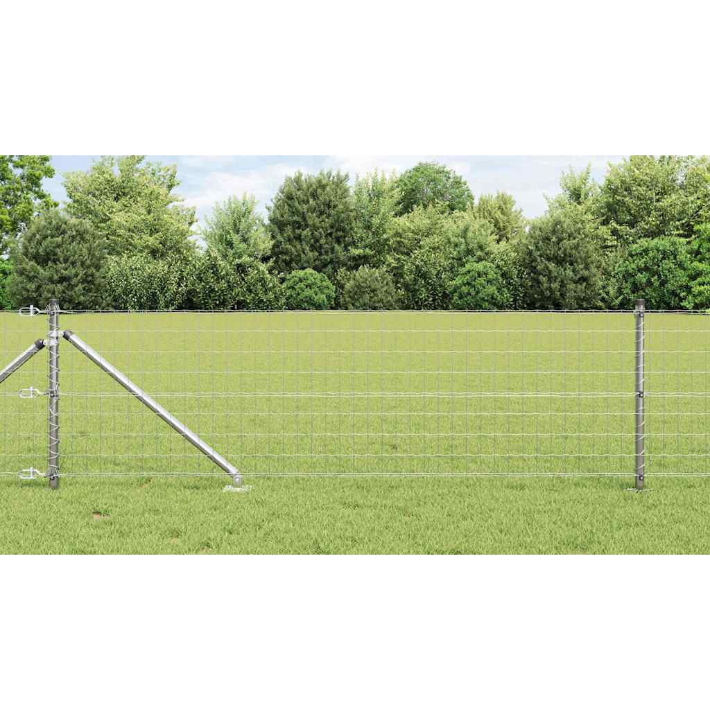 Hek met Paal Zilver 0,6 x 10 m Staal