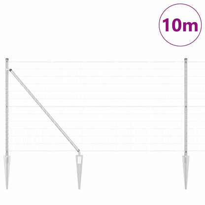 Hek met Paal Zilver 1,2 x 10 m Staal