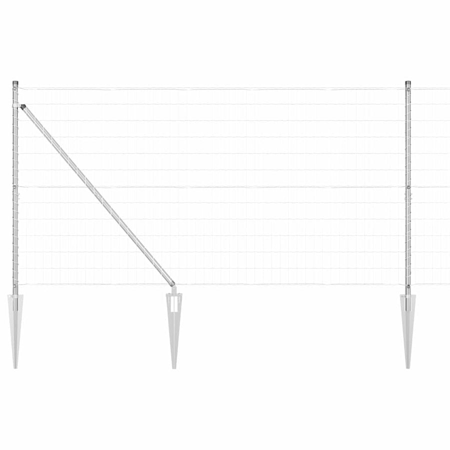 Hek met Paal Zilver 1,4 x 10 m Staal