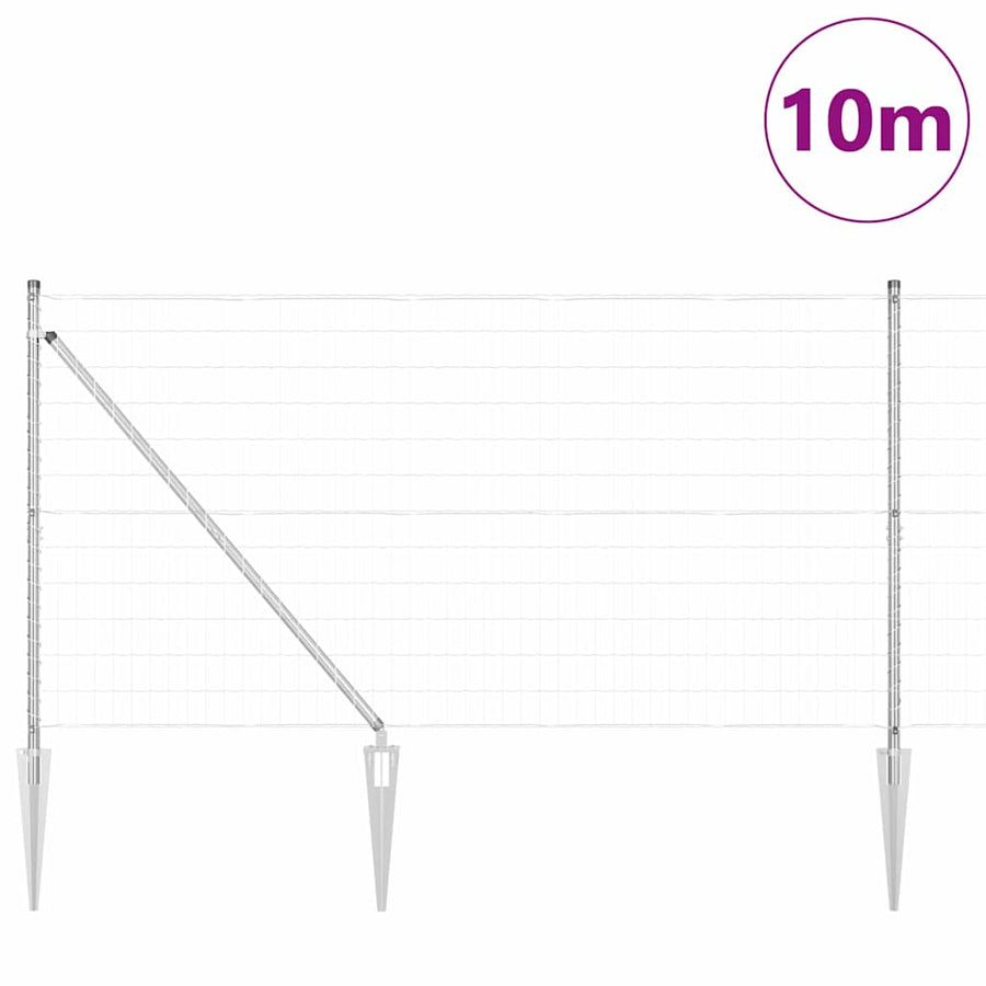 Hek met Paal Zilver 1,4 x 10 m Staal