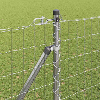 Hek met Paal Zilver 1,5 x 10 m Staal