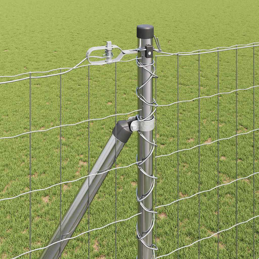 Hek met Paal Zilver 1,5 x 10 m Staal