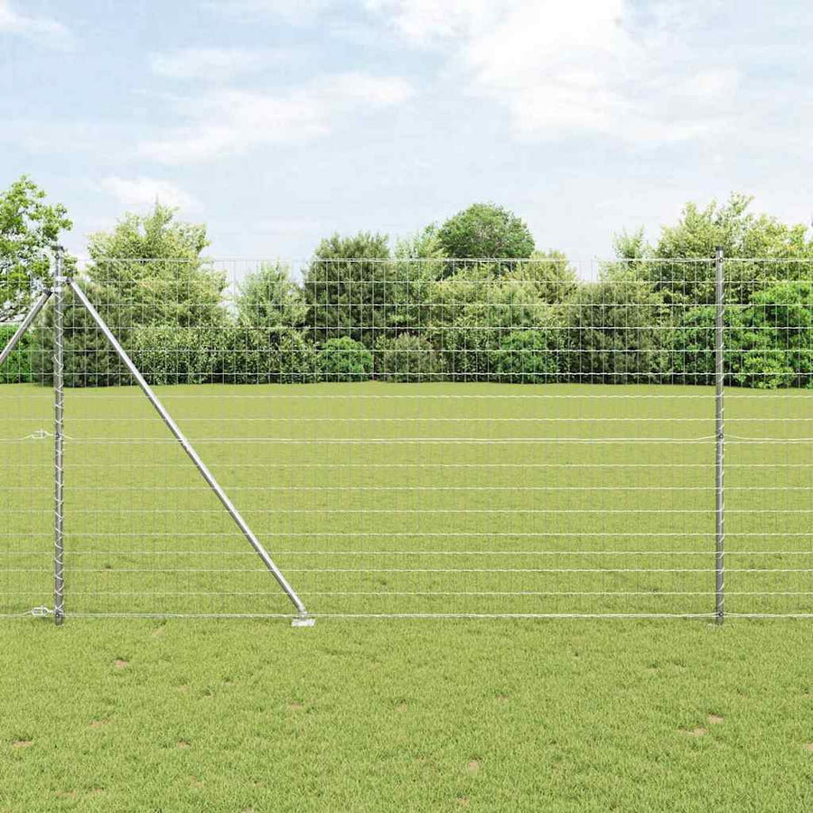 Hek met Paal Zilver 1,5 x 10 m Staal
