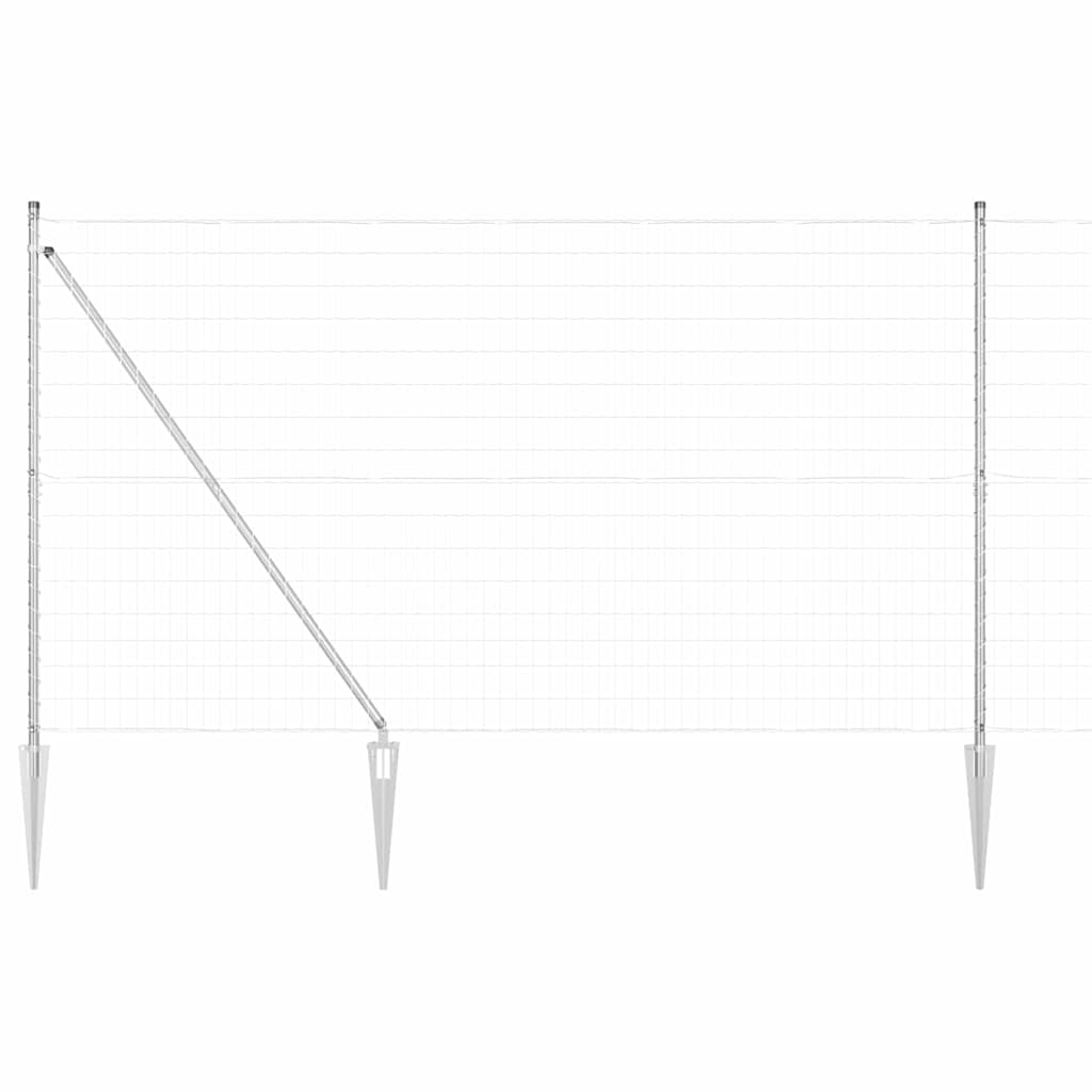 Hek met Paal Zilver 1,5 x 10 m Staal