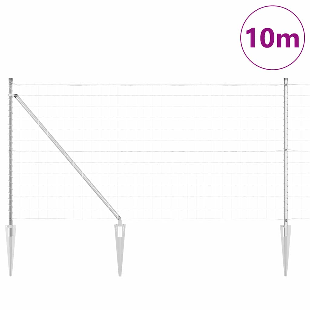 Hek met Paal Zilver 1 x 10 m Staal