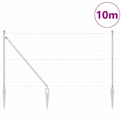 Hek met Paal Zilver 1 x 10 m Staal