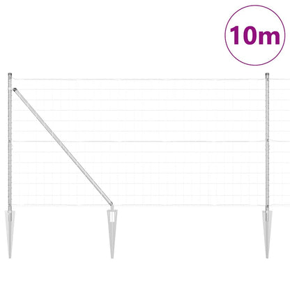 Hek met Paal Zilver 1,2 x 10 m Staal