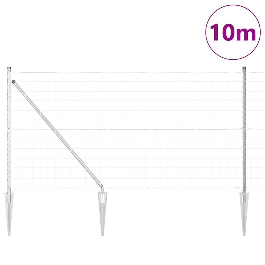 Hek met Paal Zilver 1,4 x 10 m Staal