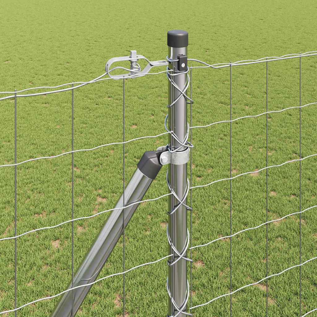 Hek met Paal Zilver 1,5 x 10 m Staal