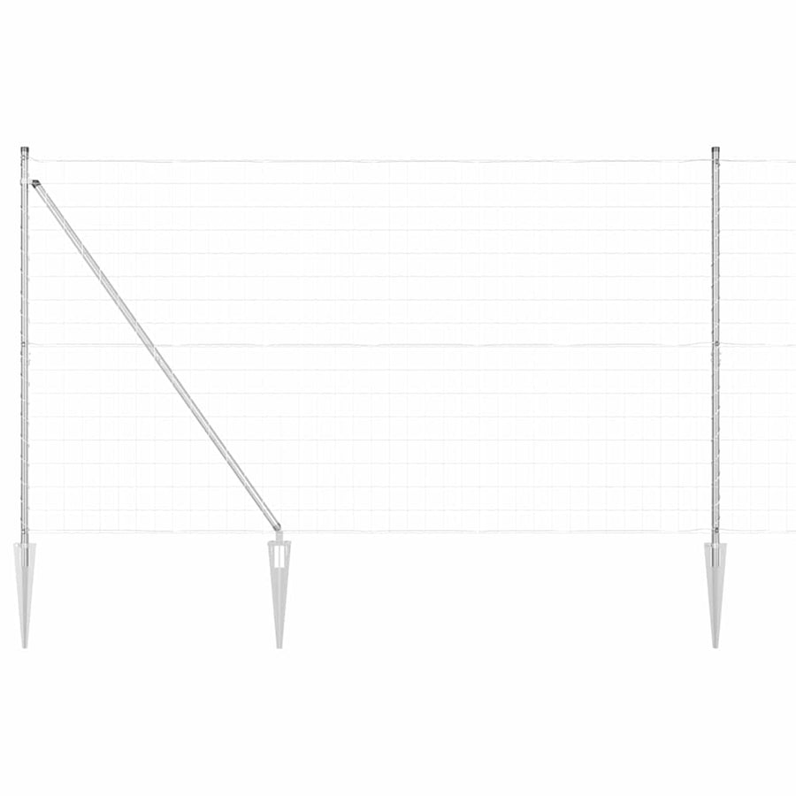 Hek met Paal Zilver 1,5 x 10 m Staal