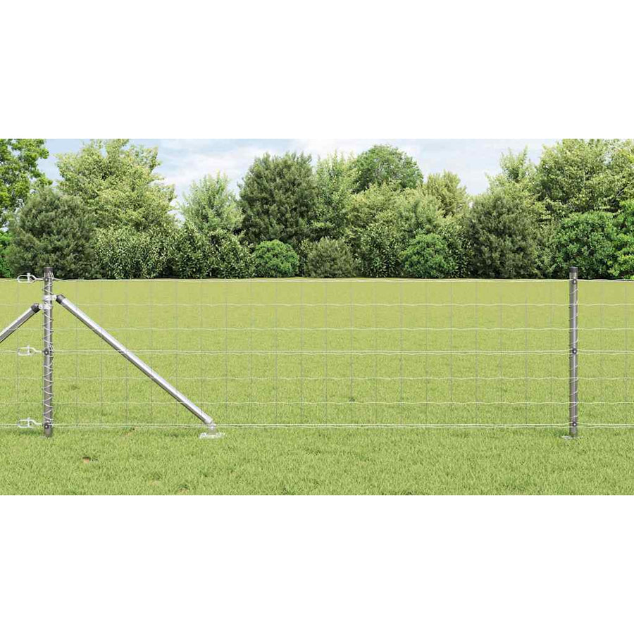 Hek met Paal Zilver 0,6 x 10 m Staal