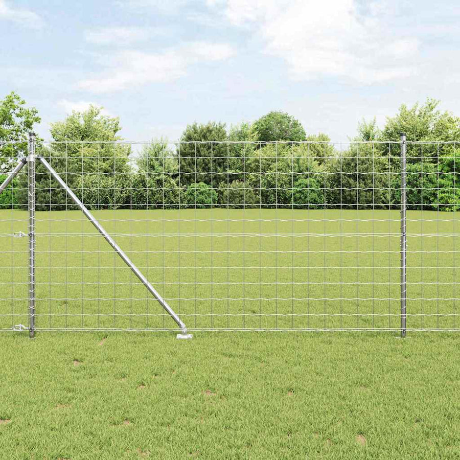 Hek met Paal Zilver 1,2 x 10 m Staal