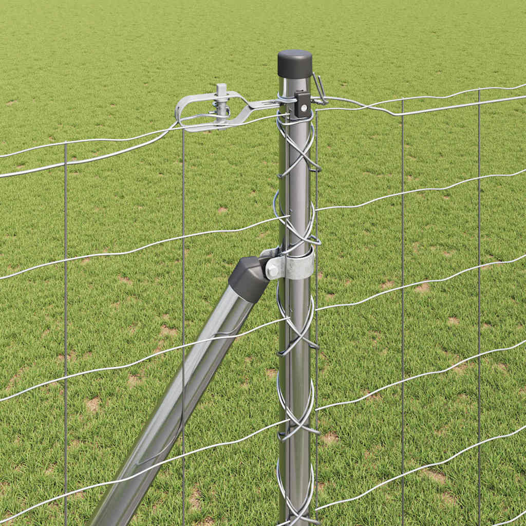 Hek met Paal Zilver 1,6 x 10 m Staal