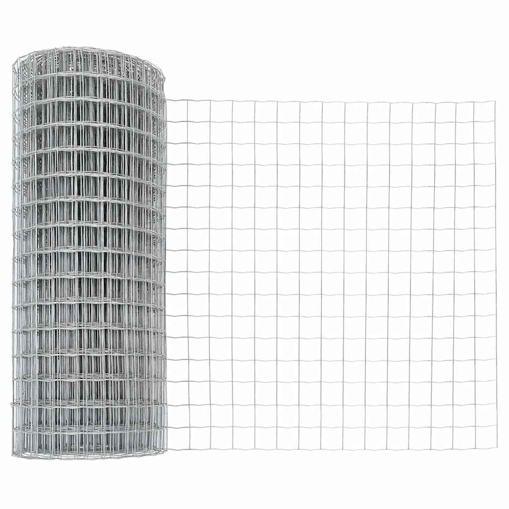 Hek met Paal Zilver 0,6 x 25 m Staal