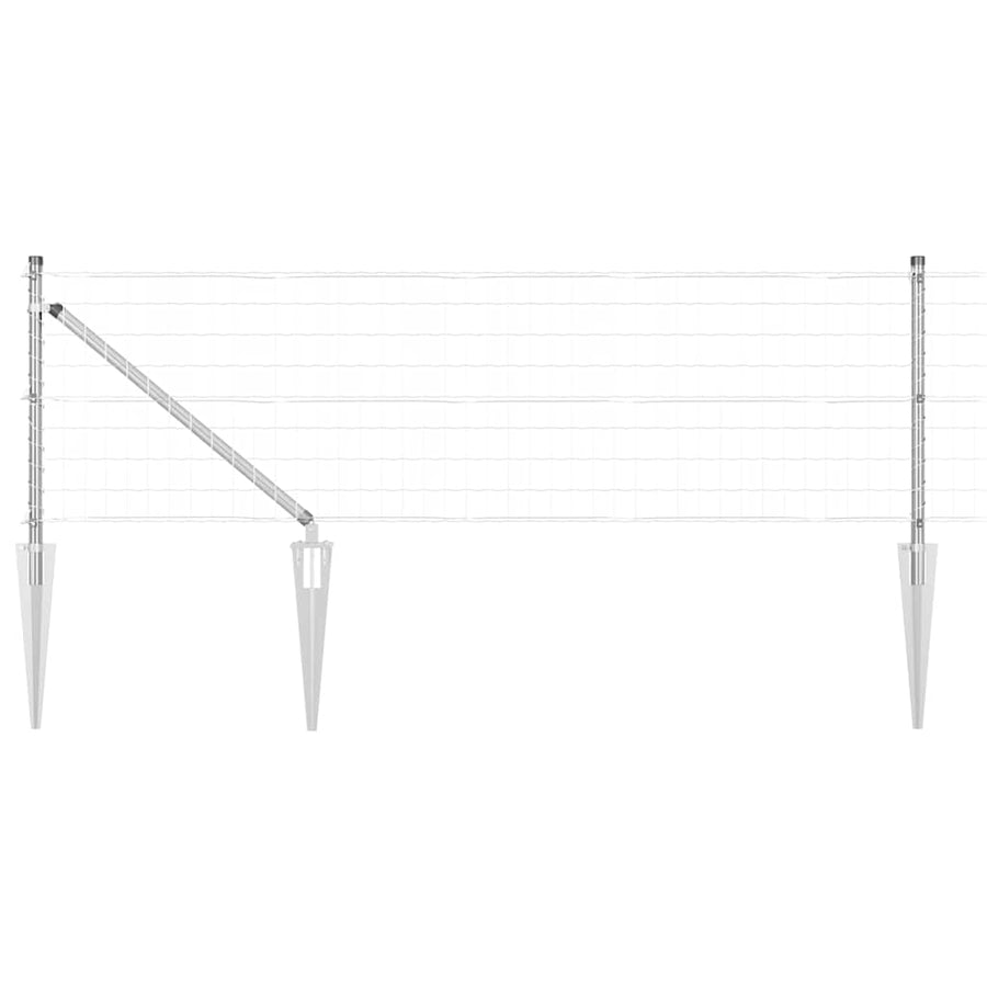Hek met Paal Zilver 0,4 x 25 m Staal