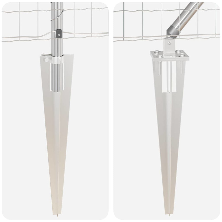 Hek met Paal Zilver 1 x 25 m Staal