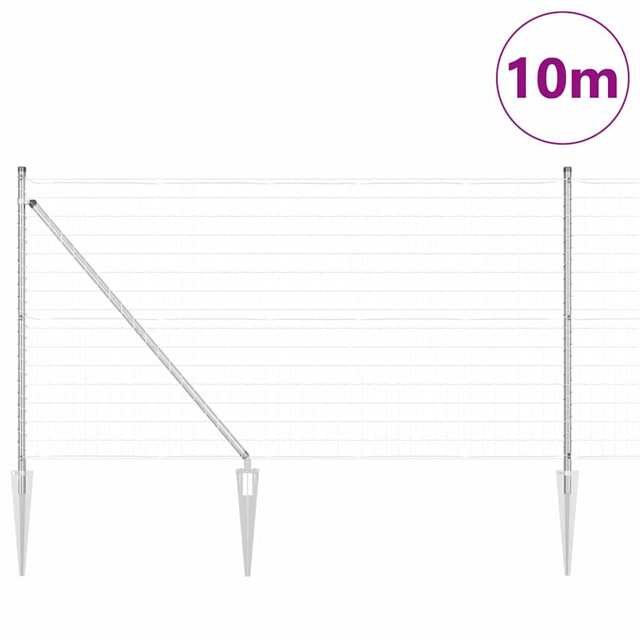 Hek met Paal Zilver 1 x 25 m Staal