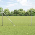 Fence with Post Silver 1 x 25 m Steel