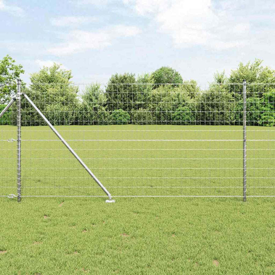 Hek met Paal Zilver 1 x 25 m Staal