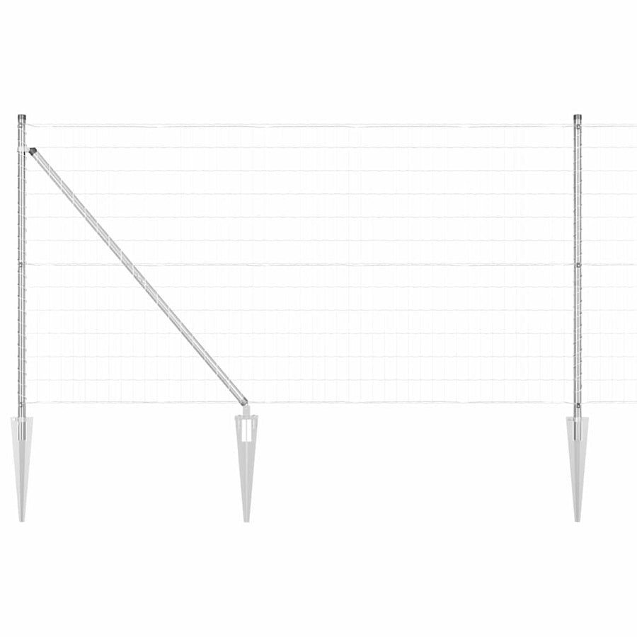 Hek met Paal Zilver 1 x 25 m Staal