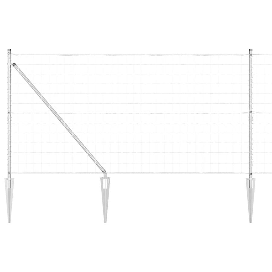 Hek met Paal Zilver 1,2 x 25 m Staal