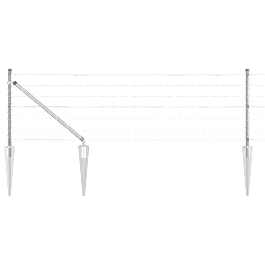 Hek met Paal Zilver 0,6 x 25 m Staal