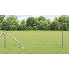 Fence with Post Silver 0.8 x 25 m Steel