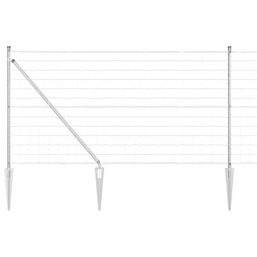 Hek met Paal Zilver 1 x 25 m Staal
