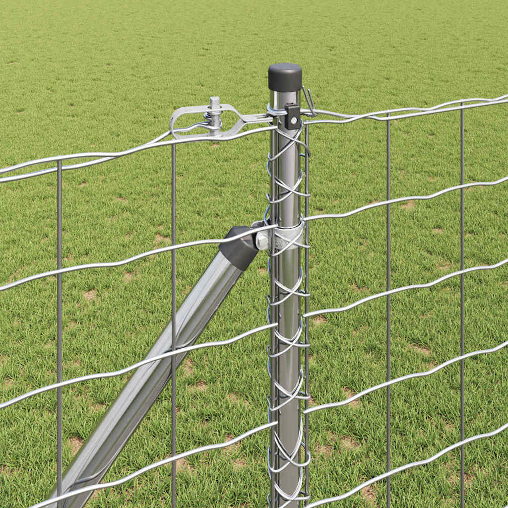 Hek met Paal Zilver 1,2 x 25 m Staal