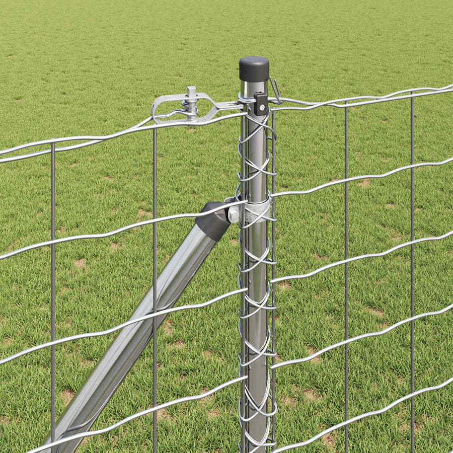 Hek met Paal Zilver 1,2 x 25 m Staal