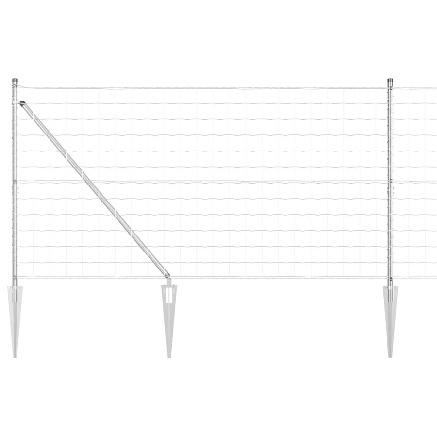 Hek met Paal Zilver 1,2 x 25 m Staal