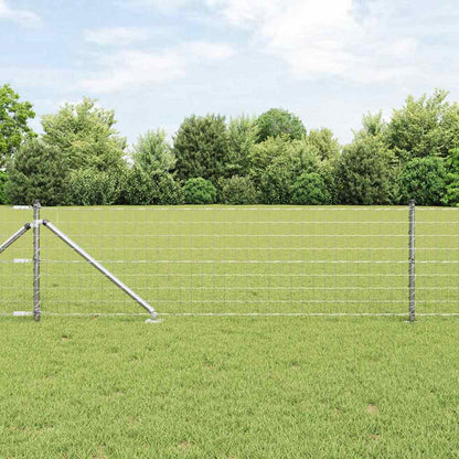 Hek met Paal Zilver 0,8 x 10 m Staal