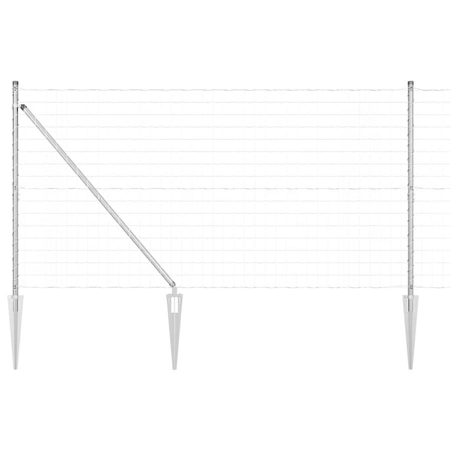 Hek met Paal Zilver 1,4 x 10 m Staal