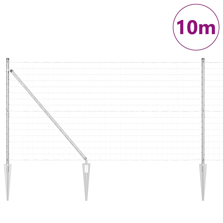 Hek met Paal Zilver 1,4 x 10 m Staal