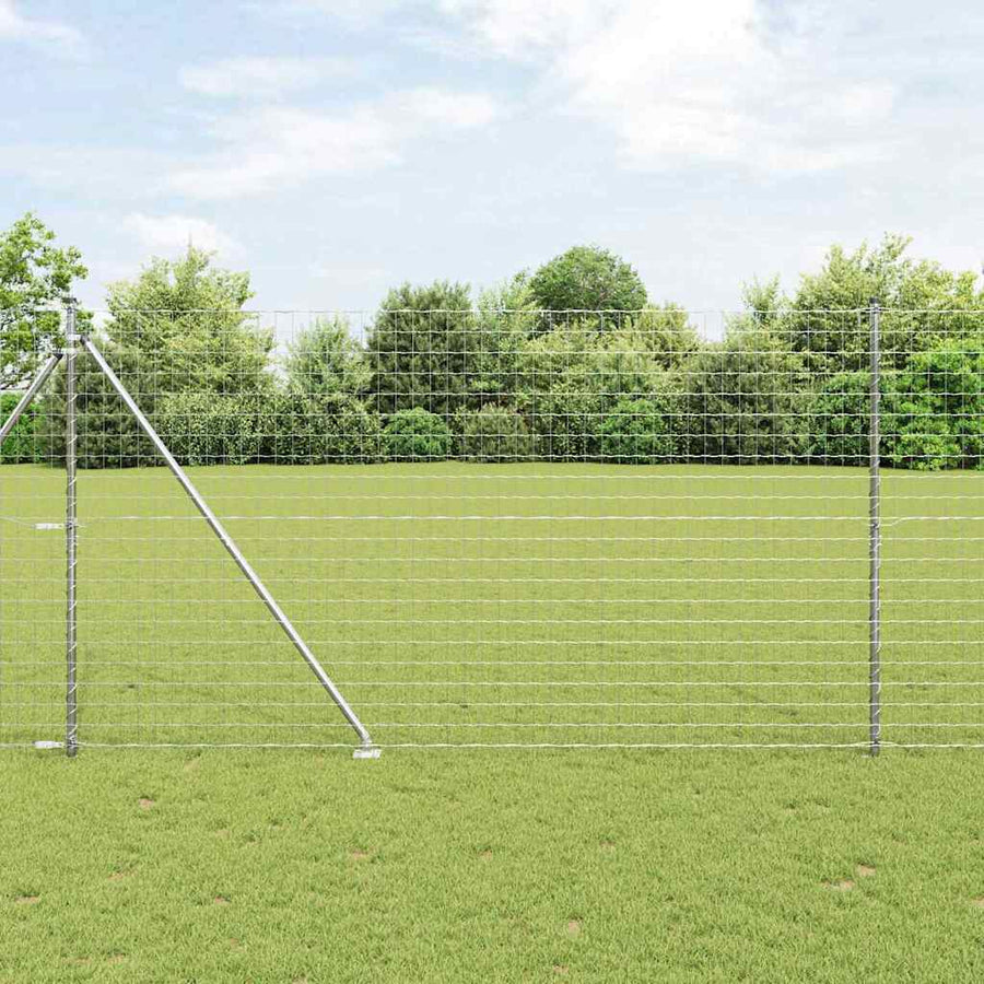 Hek met Paal Zilver 1,5 x 10 m Staal