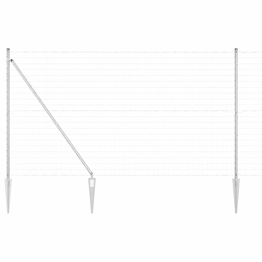 Hek met Paal Zilver 1,5 x 10 m Staal