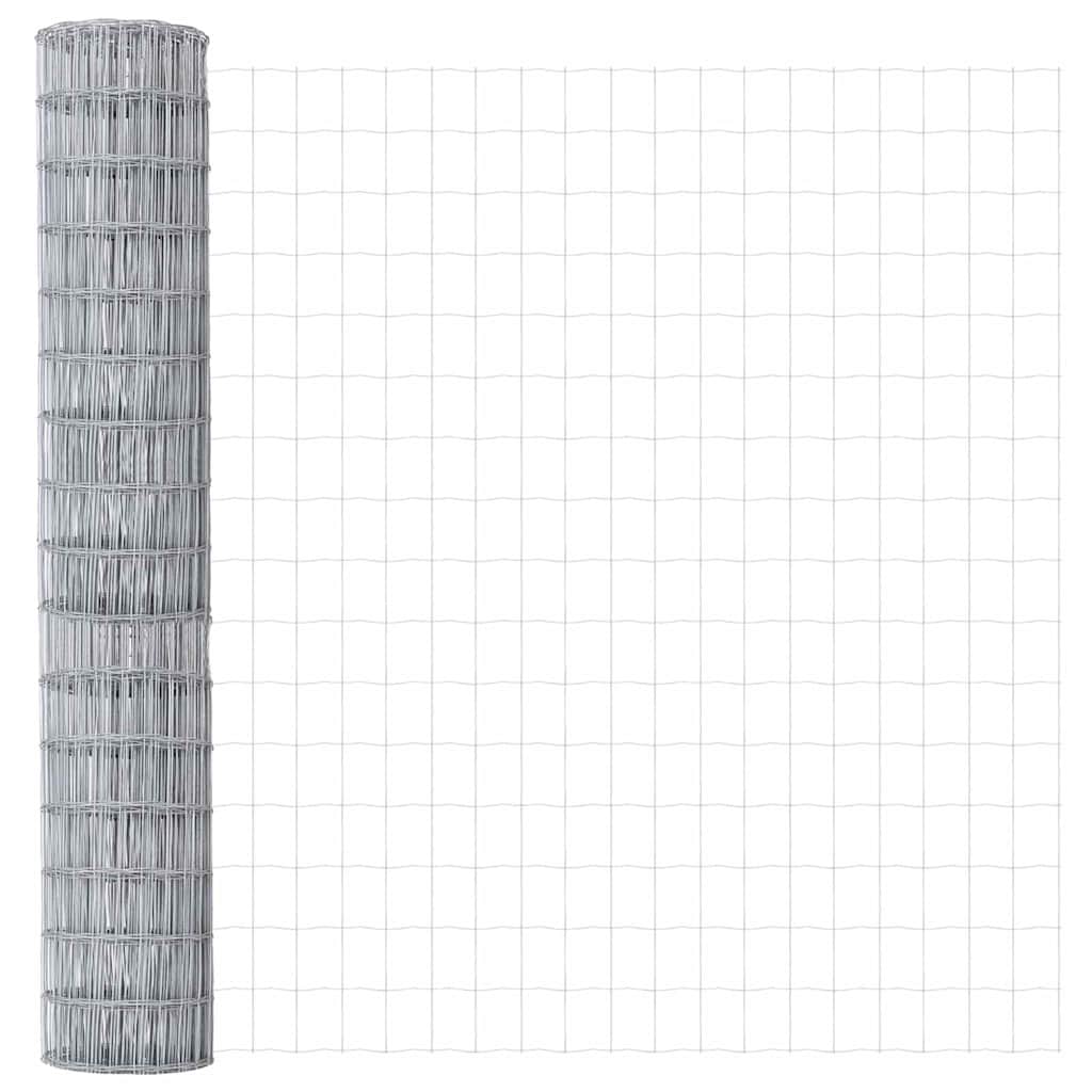 Hek met Paal Zilver 1,5 x 10 m Staal