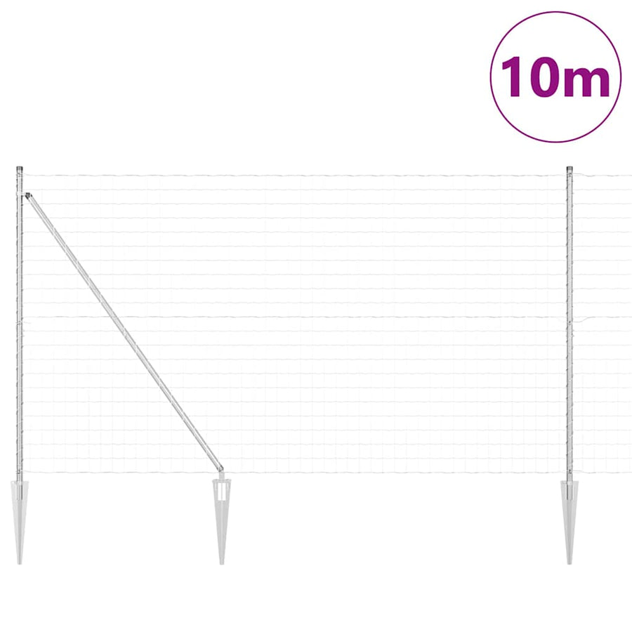 Hek met Paal Zilver 1,5 x 10 m Staal