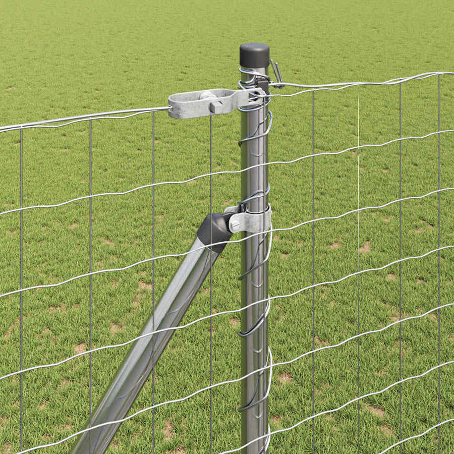 Hek met Paal Zilver 1,6 x 10 m Staal