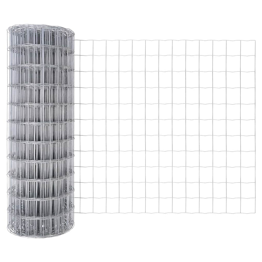Hek met Paal Zilver 0,6 x 25 m Staal