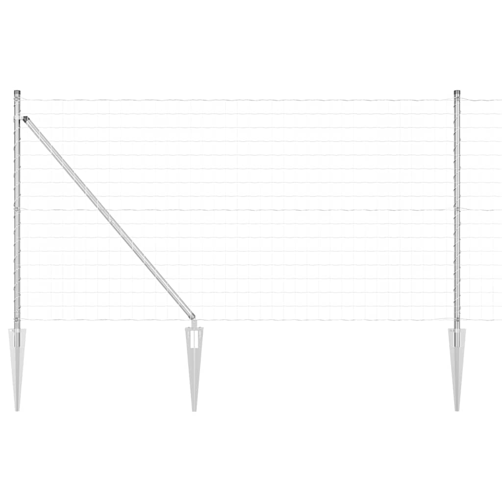 Hek met Paal Zilver 1 x 25 m Staal