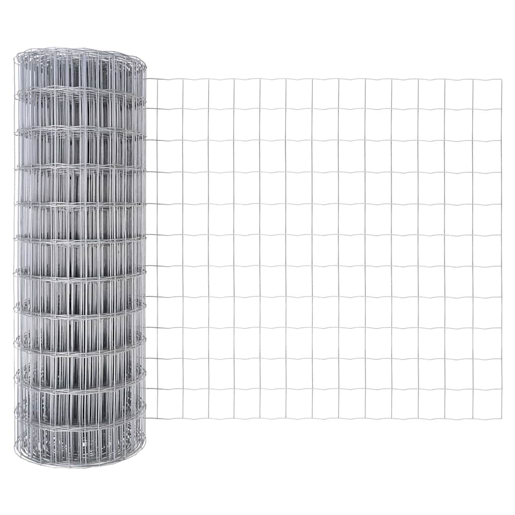 Hek met Paal Zilver 1 x 25 m Staal